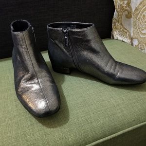 SOLD Metallic Butter Leather Ankle Booties